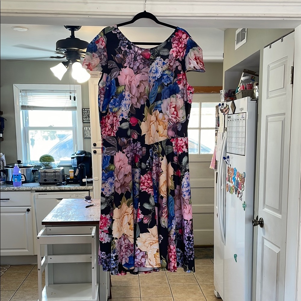 Marc Bouwer Floral Midi Dress
